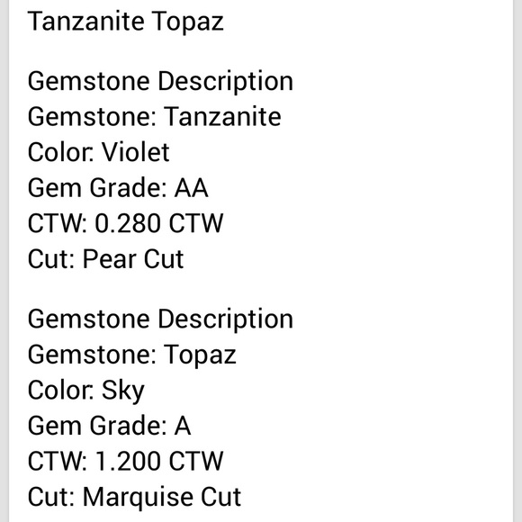 Tanzanite Topaz Designer Ring - Picture 2 of 2